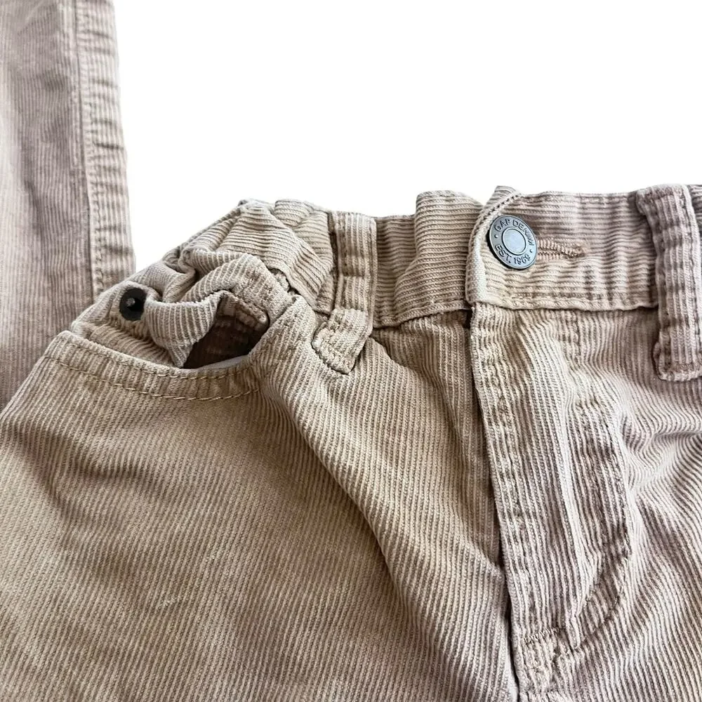 GAP boys tan khaki corduroy pants 6 regular slim
